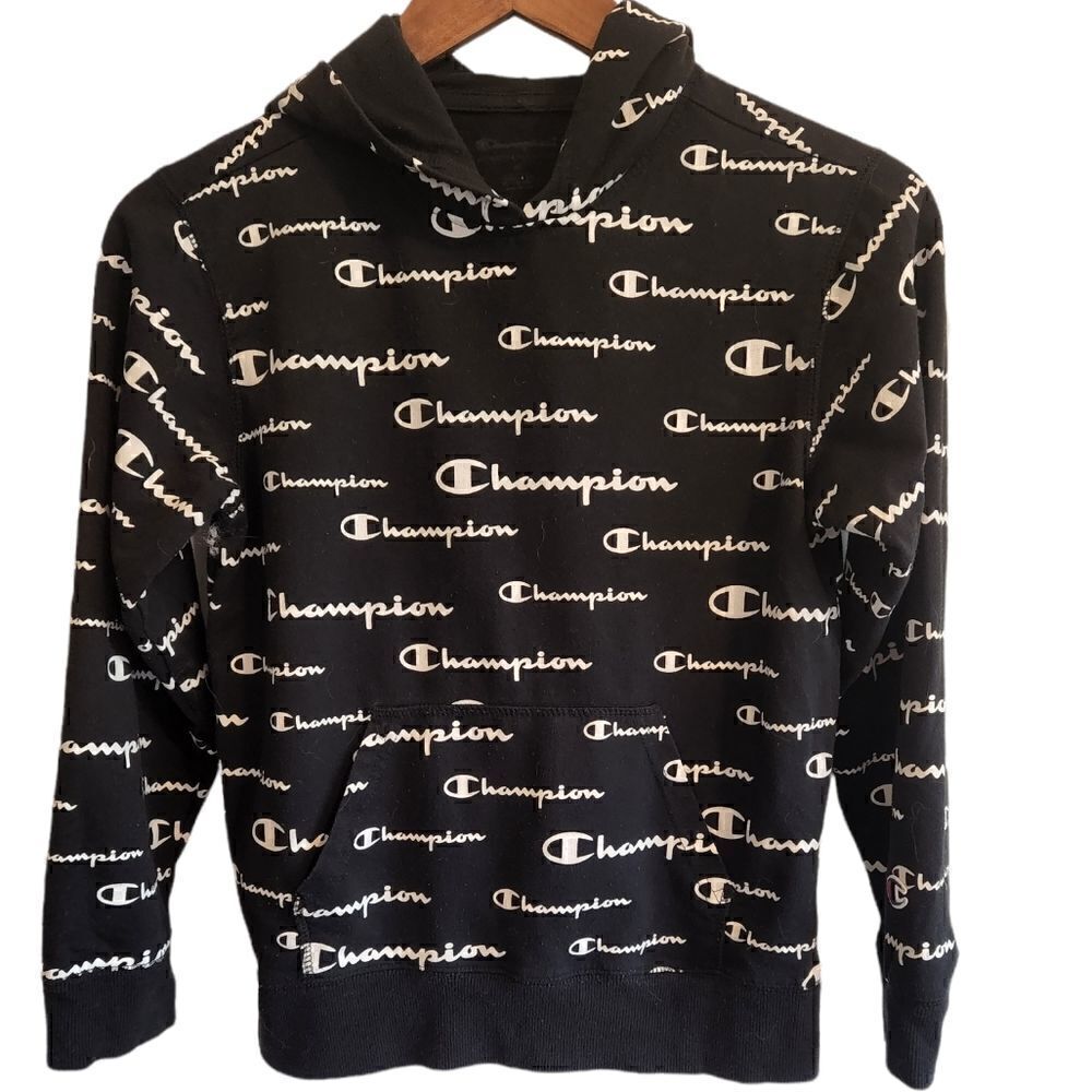 Champion Kids Black and White Hoodie Size Medium
